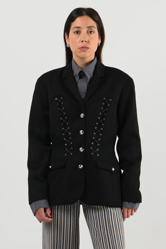 Mugler - Veste à croisillons