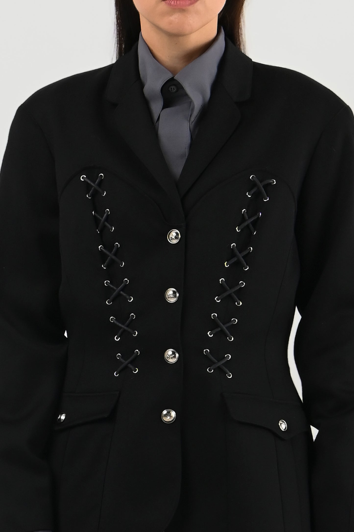 Mugler - Veste à croisillons