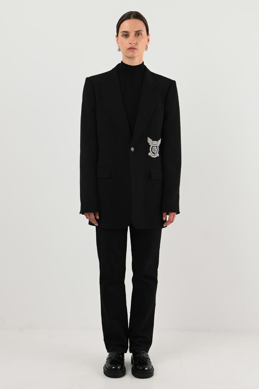 Balmain – Blazer noir à écusson