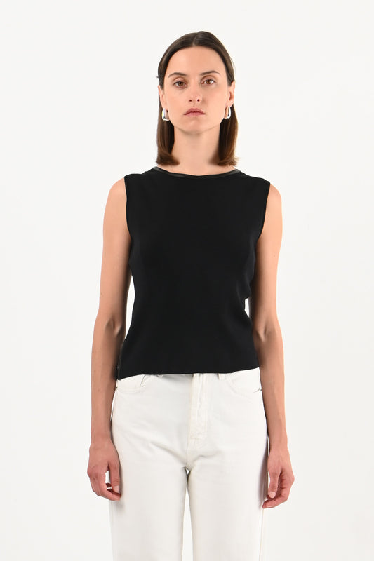 Gucci –  Top noir sans manches Tom Ford era