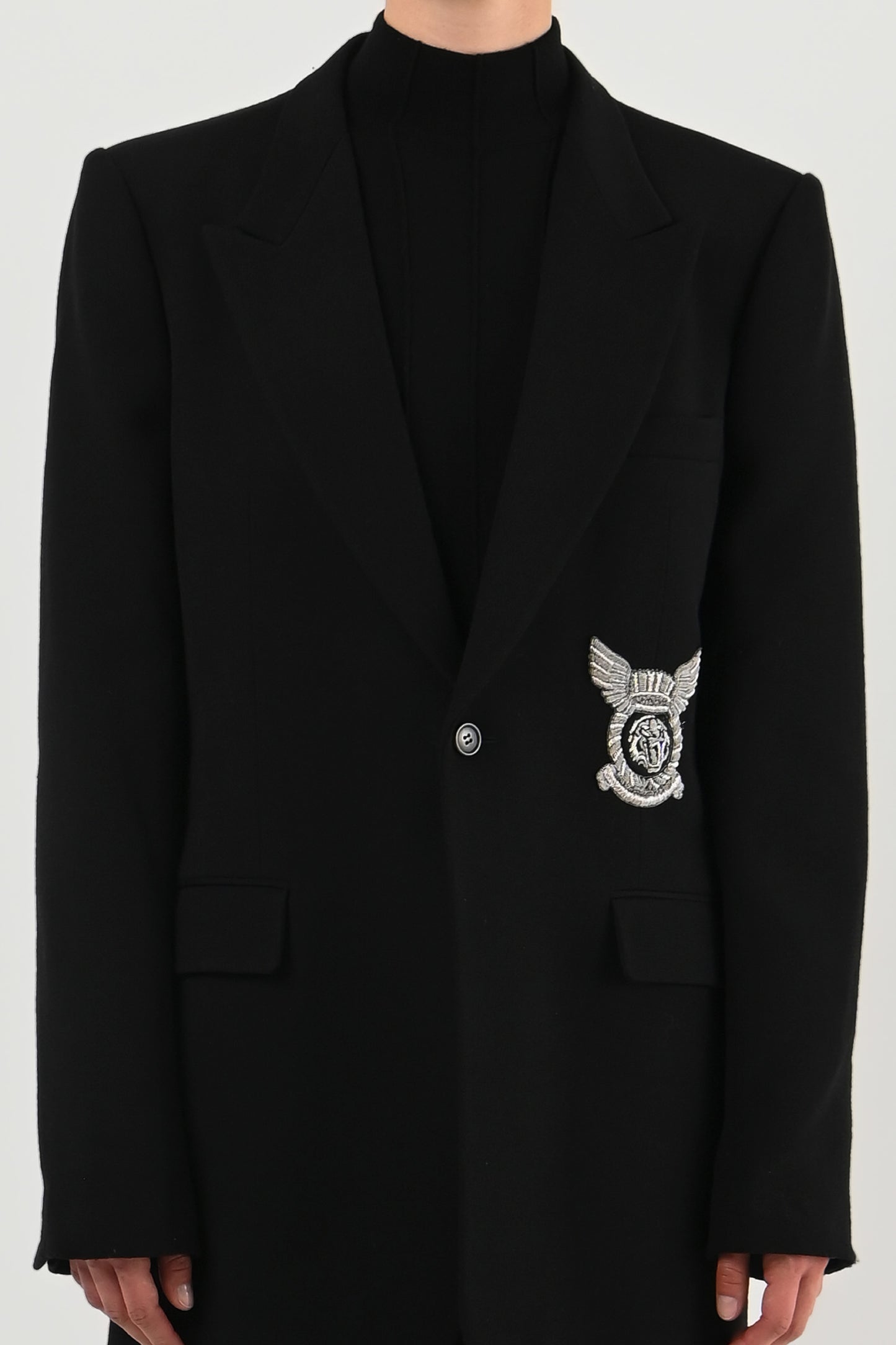 Balmain – Blazer noir à écusson