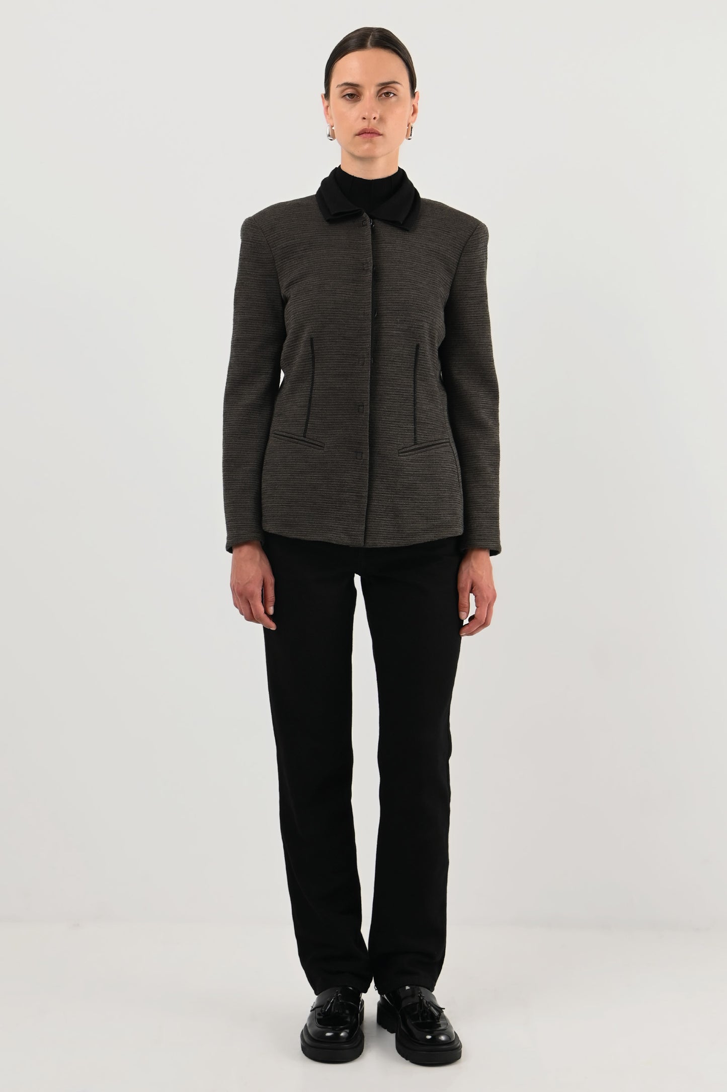 Armani Collezioni – Veste anthracite à double col