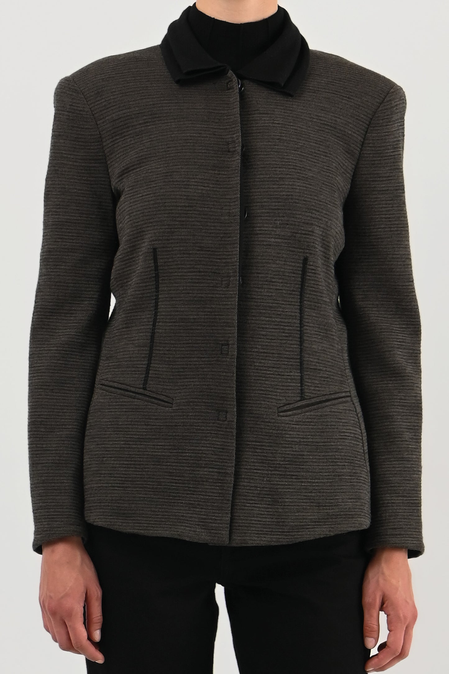 Armani Collezioni – Veste anthracite à double col