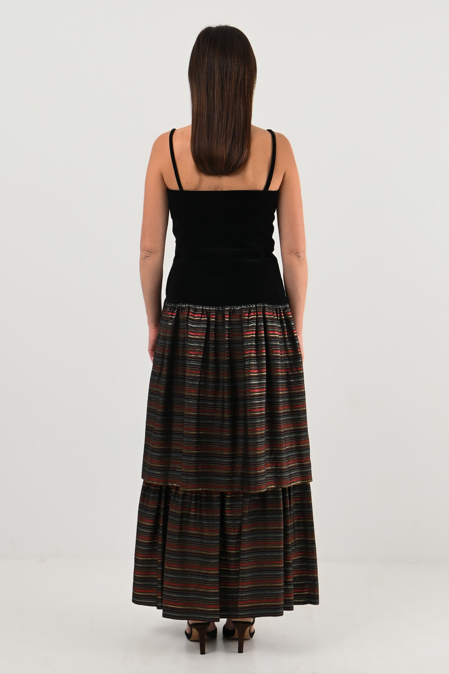 Lanvin – Robe velours & rayures métalliques