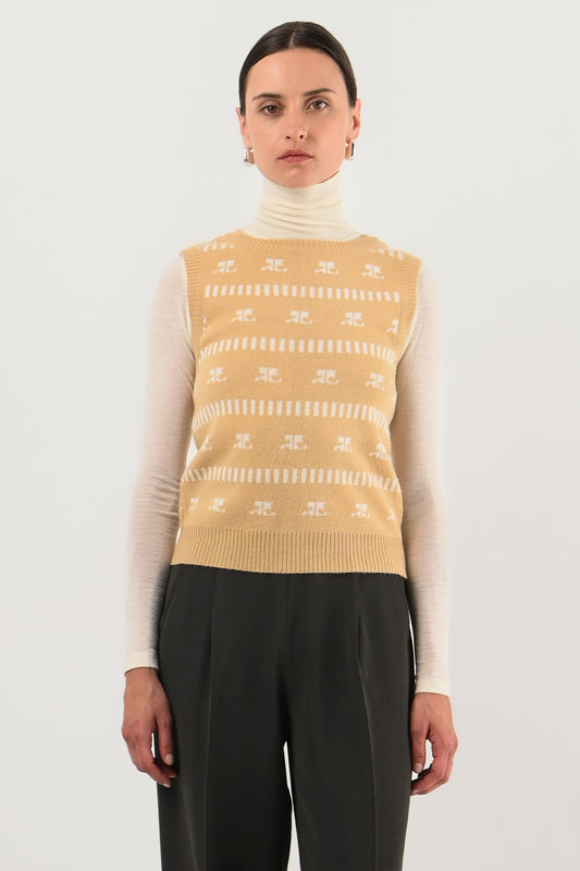 Courrèges – Pull sans manches logotypé