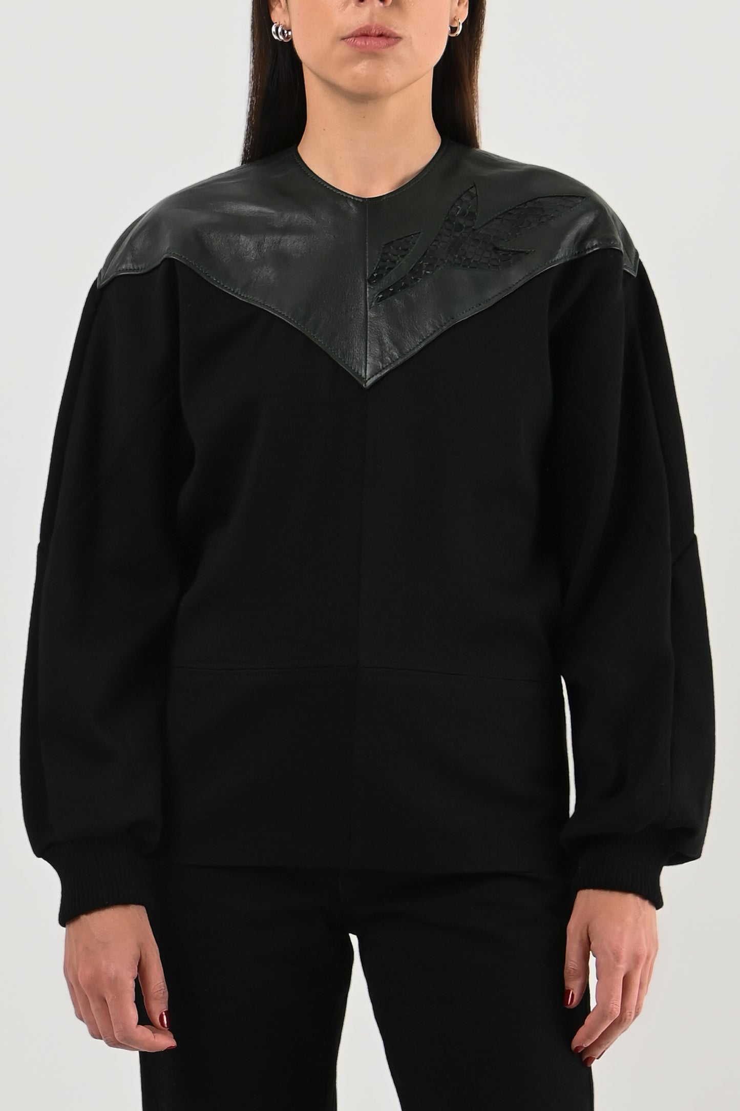 La Strada – Sweat en laine et cuir