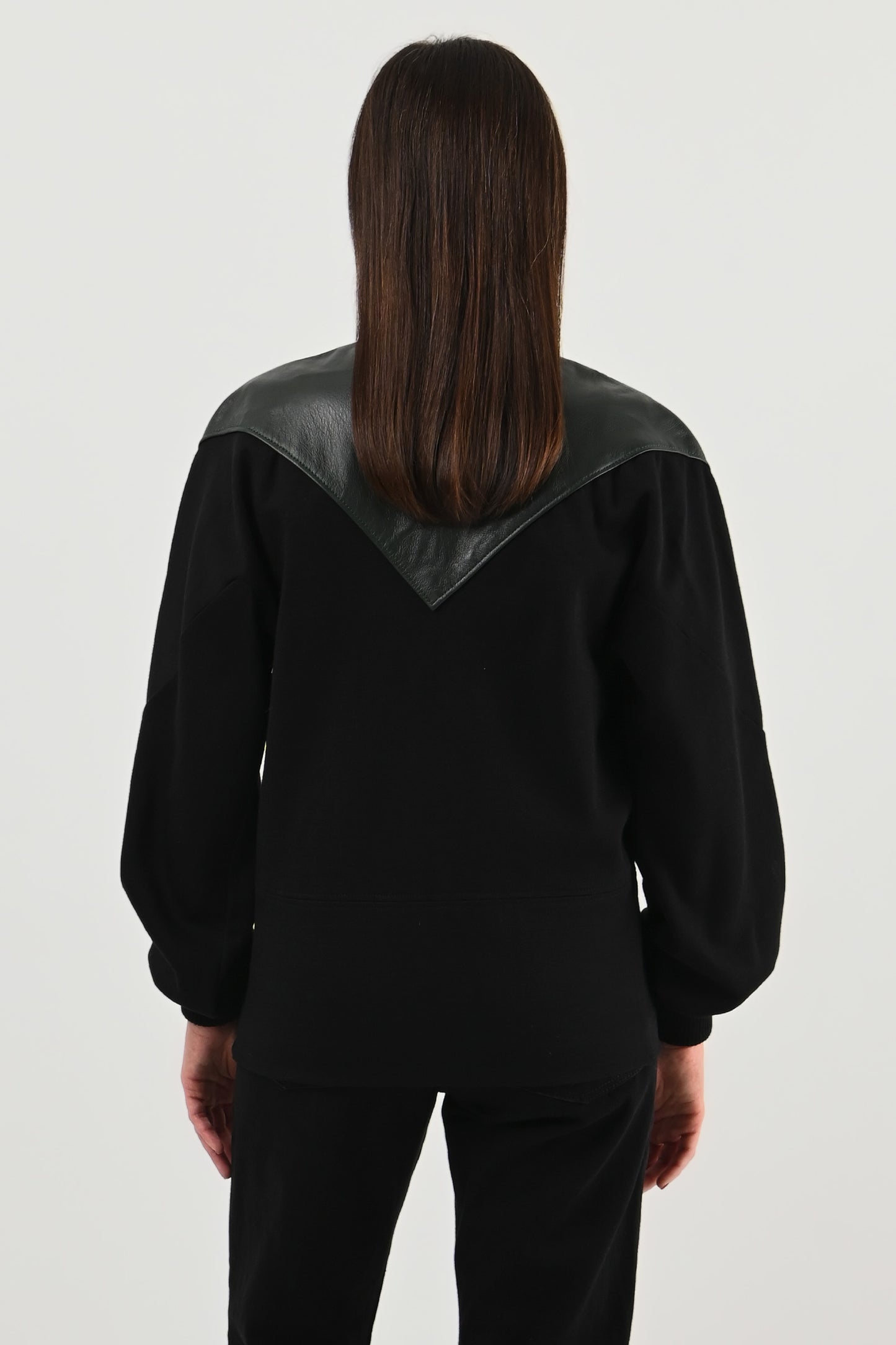 La Strada – Sweat en laine et cuir