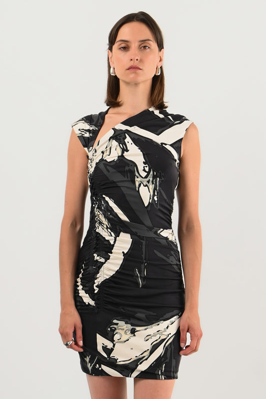 Emilio Pucci – Robe en soie imprimée graphique
