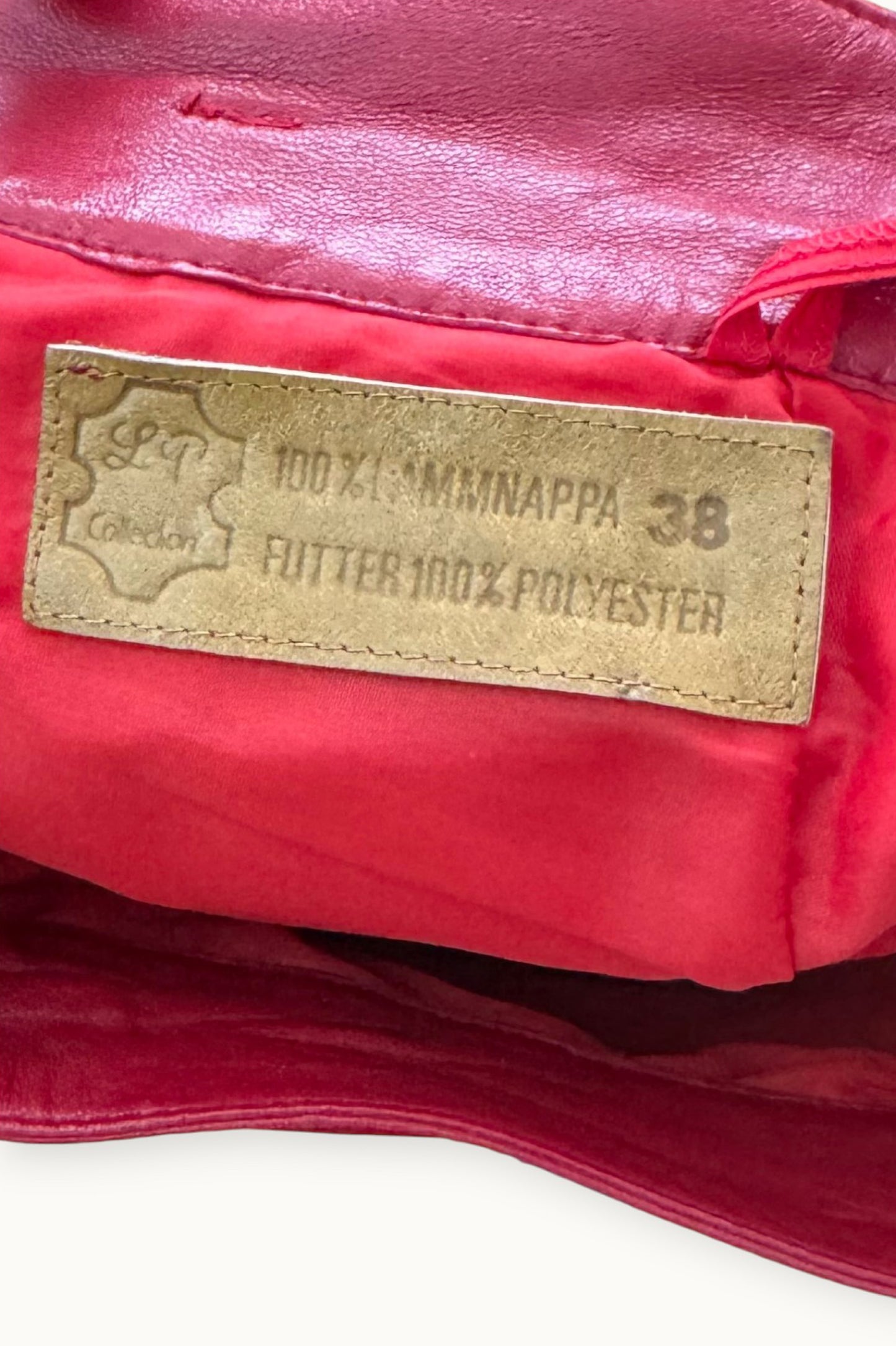 Vintage - Pantalon en cuir rouge
