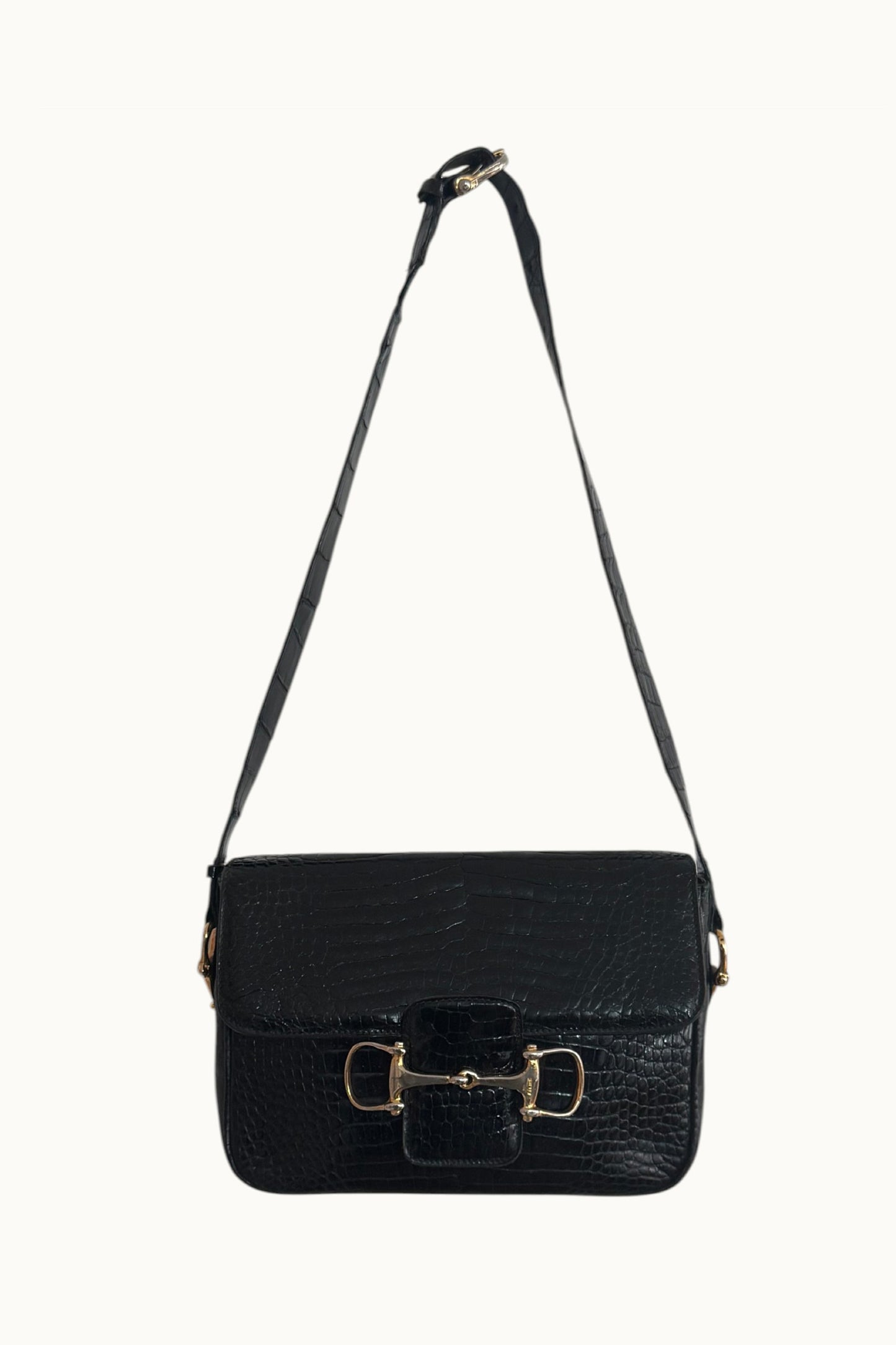 Céline – Sac en crocodile noir