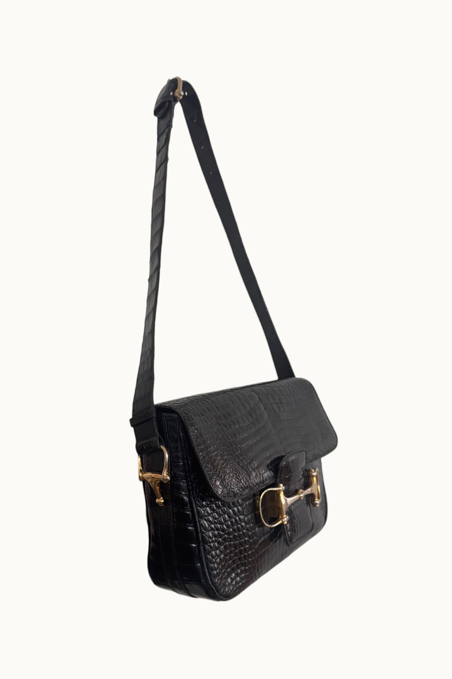 Céline – Sac en crocodile noir