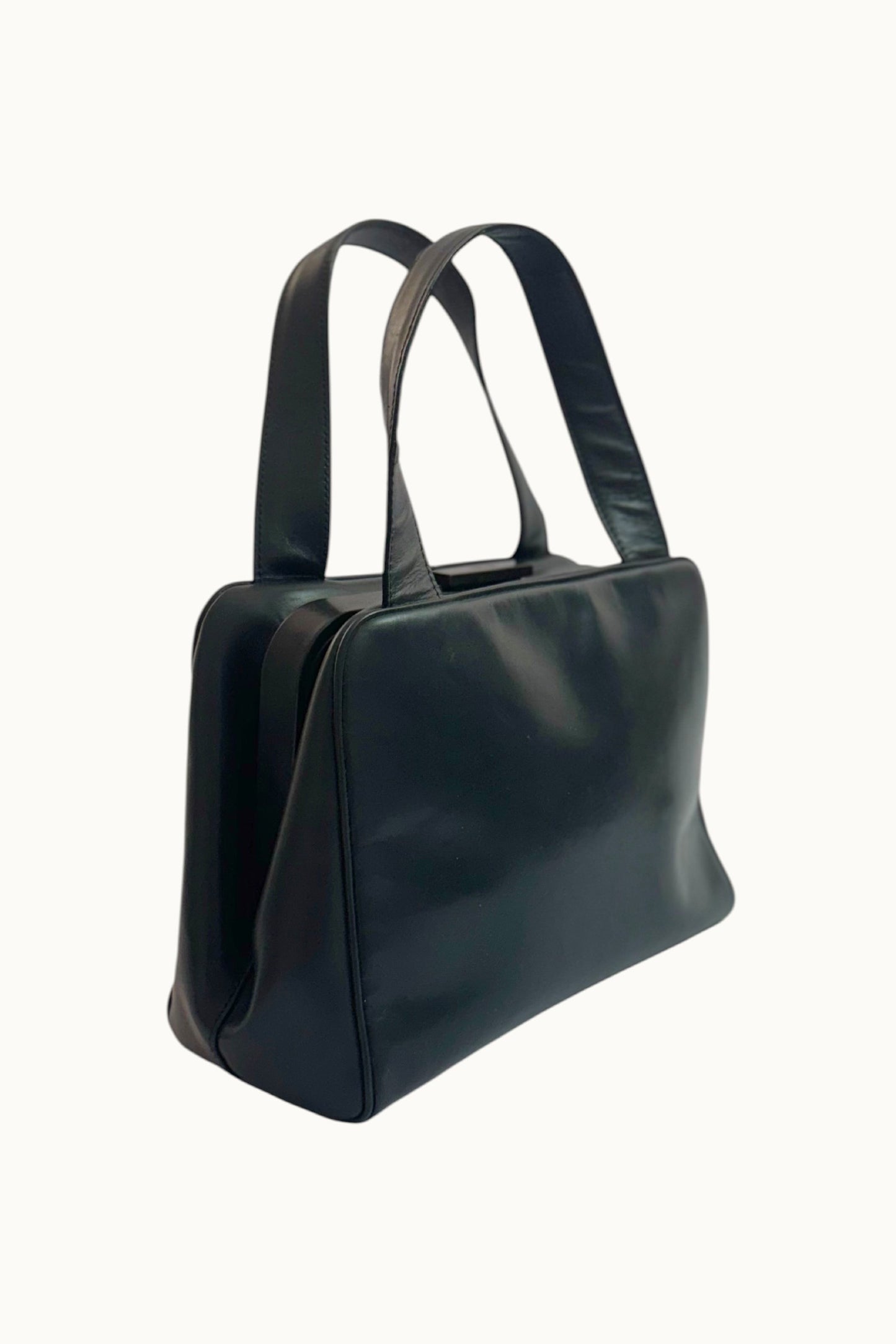 Prada – Sac à main en cuir gris anthracite