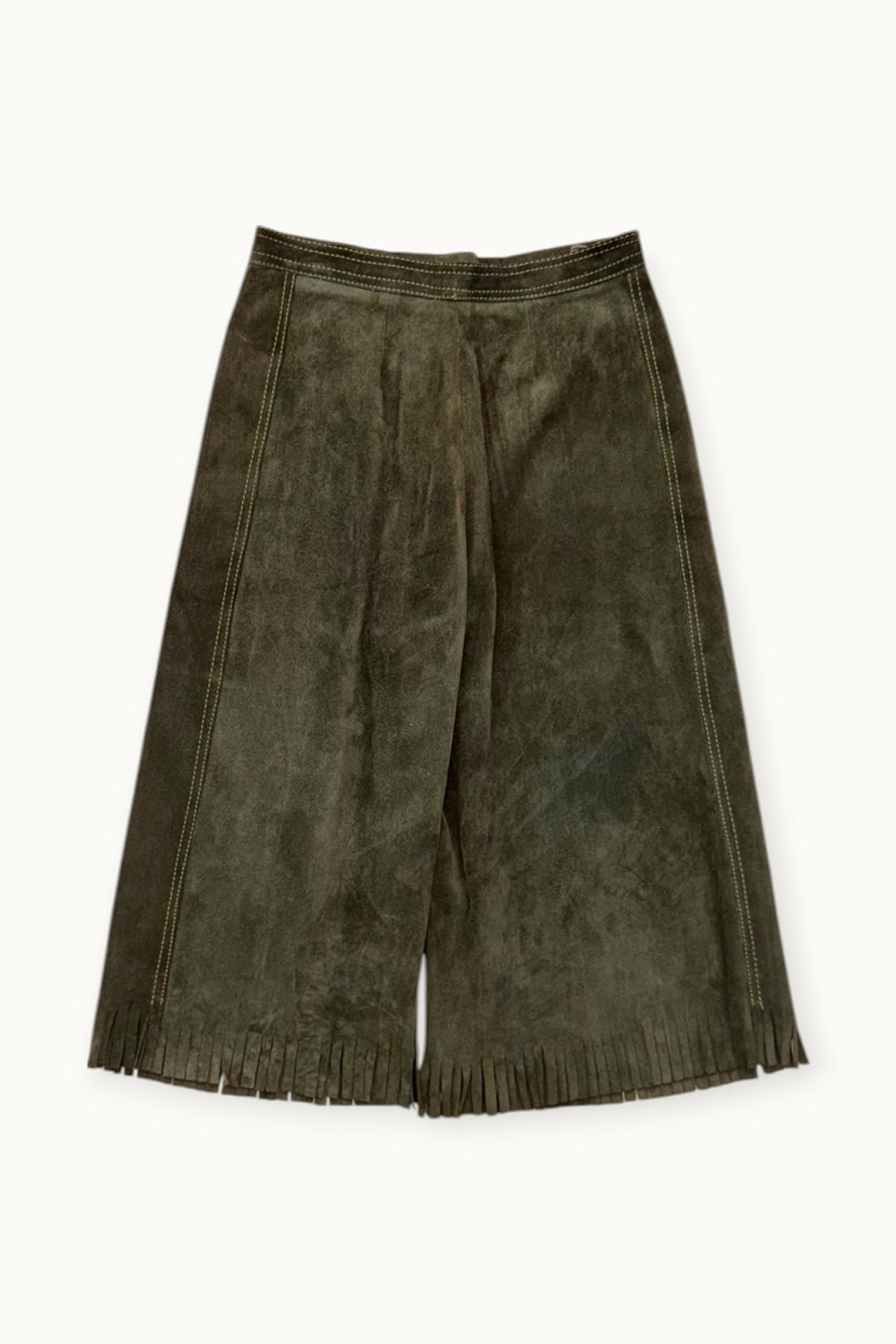 YSL Rive Gauche – Bermuda en daim à franges