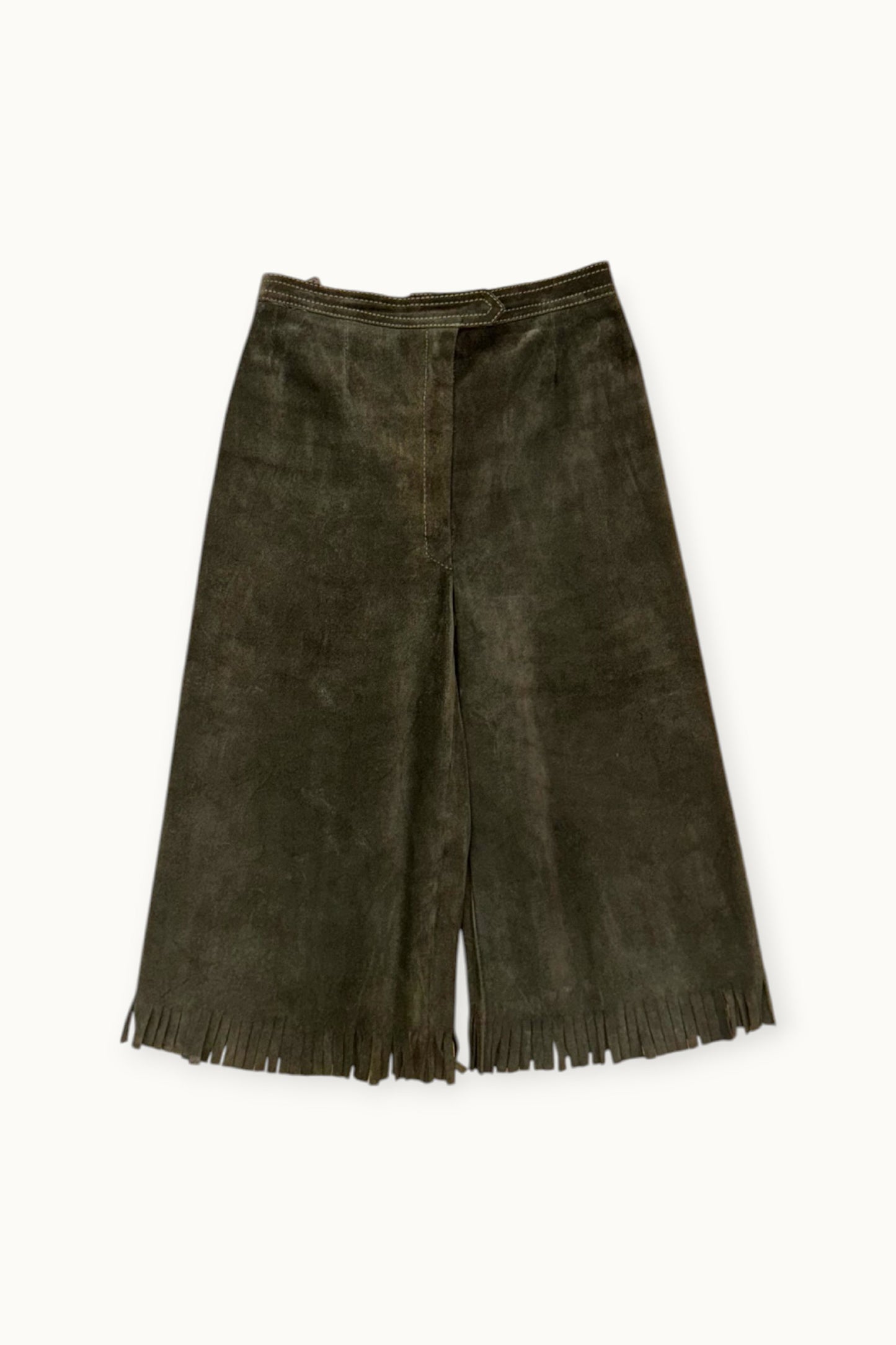 YSL Rive Gauche – Bermuda en daim à franges
