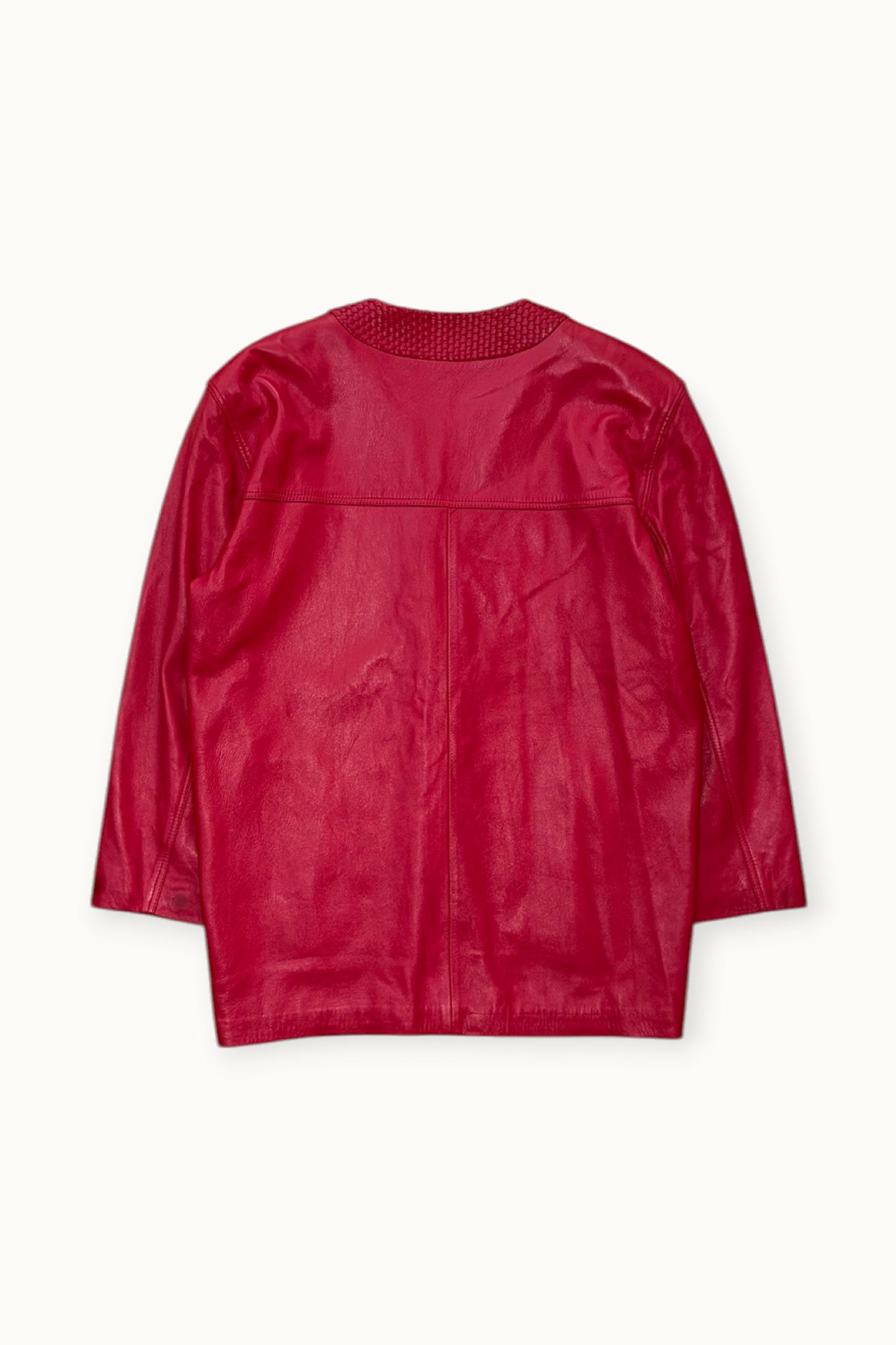 Loewe – Veste en cuir rouge tressé