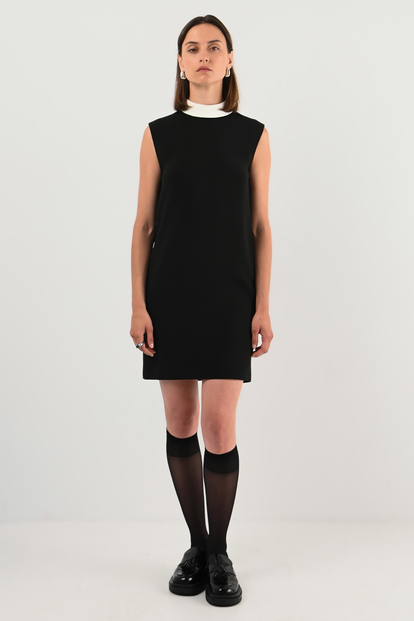 Saint Laurent - Robe noire col contrasté