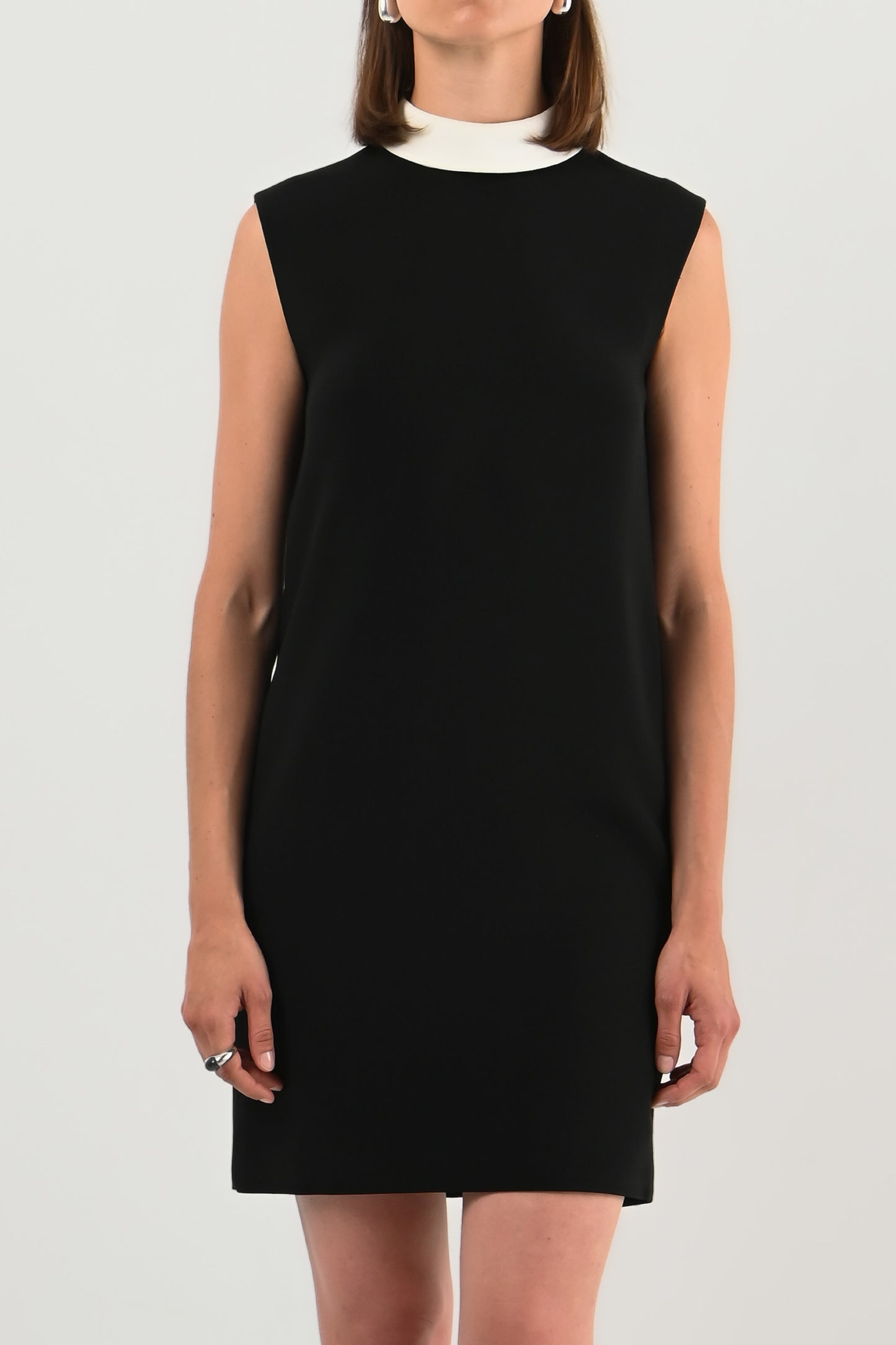 Saint Laurent - Robe noire col contrasté