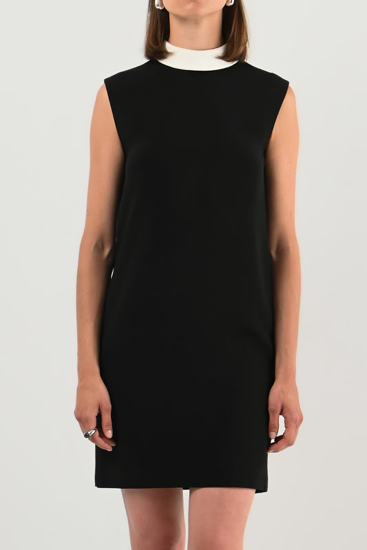 Saint Laurent - Robe noire col contrasté
