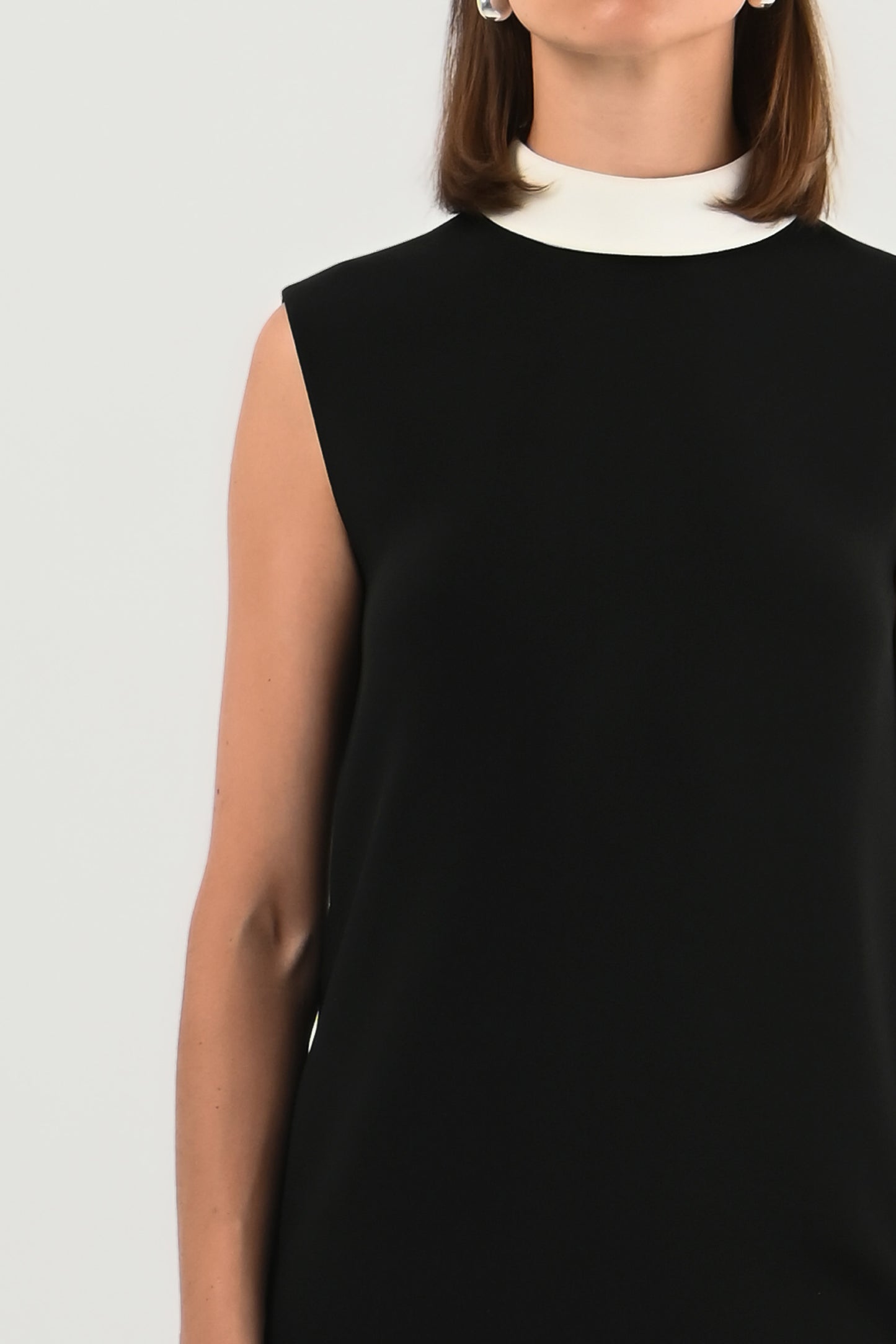 Saint Laurent - Robe noire col contrasté