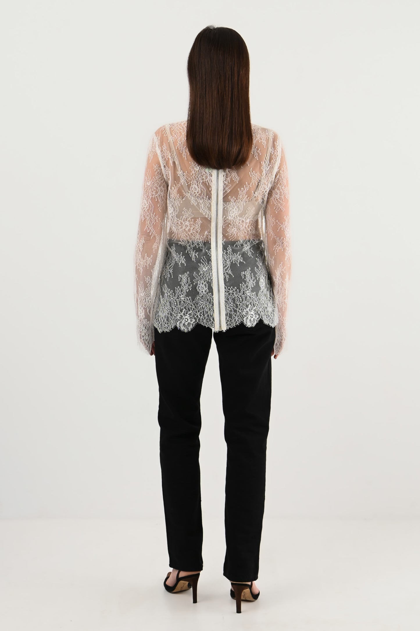 Off-White - Blouse en dentelle blanche