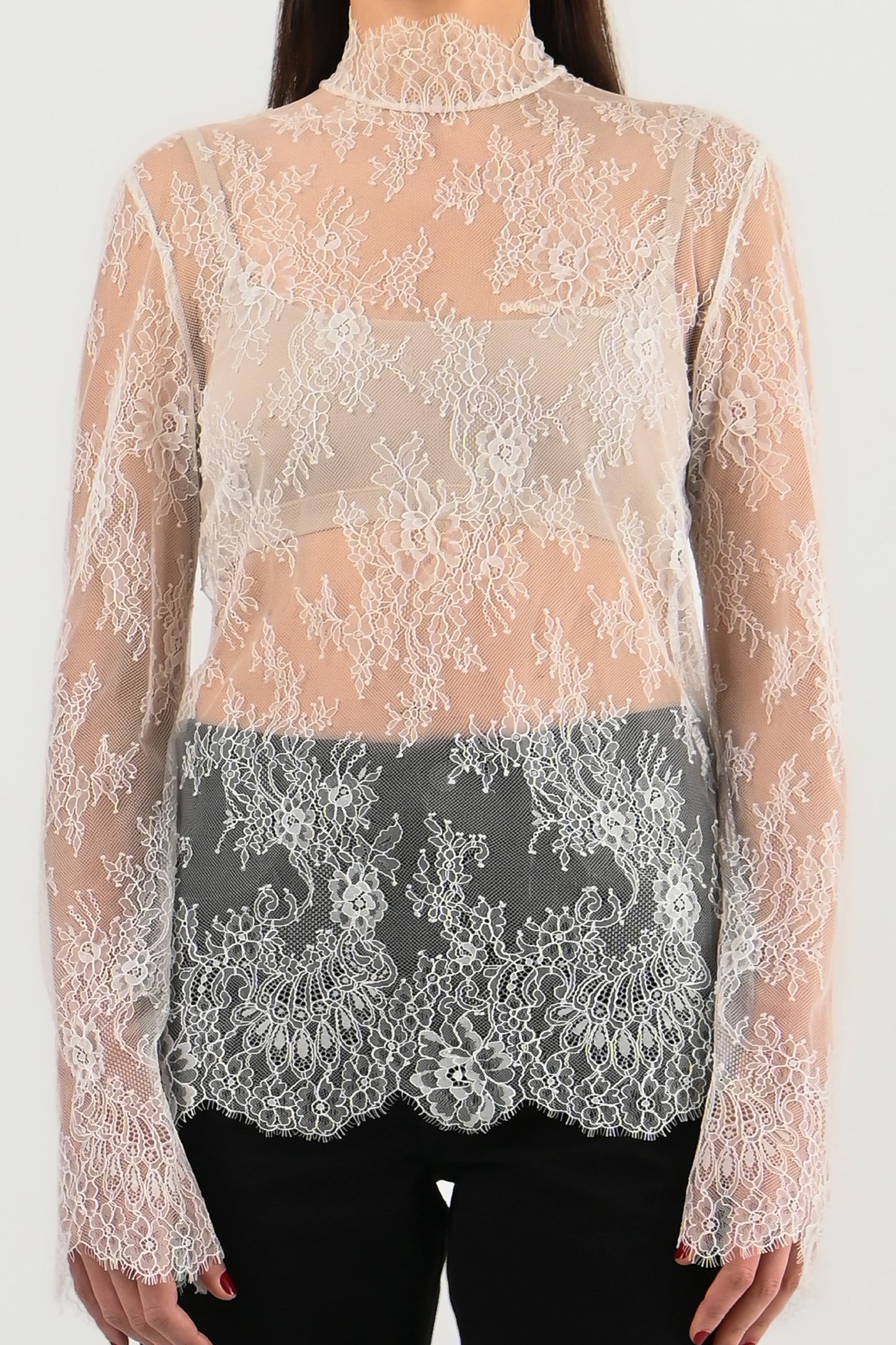 Off-White - Blouse en dentelle blanche