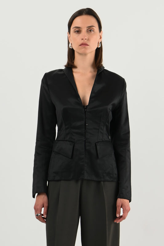 Gucci – Veste en soie noire Tom Ford