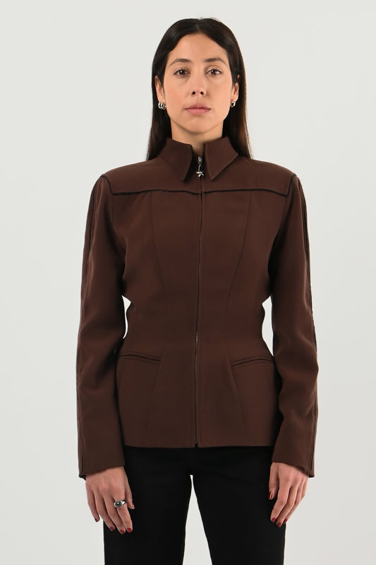 Mugler – Veste épaulée zipée