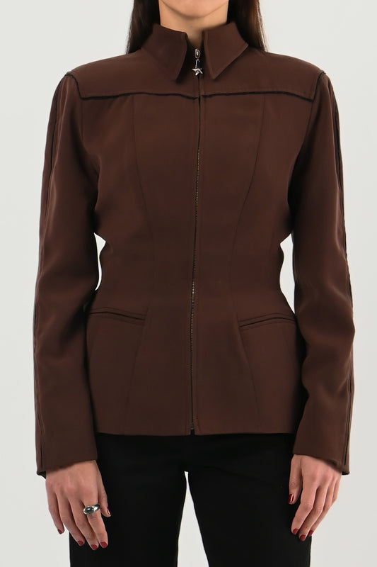 Mugler – Veste épaulée zipée