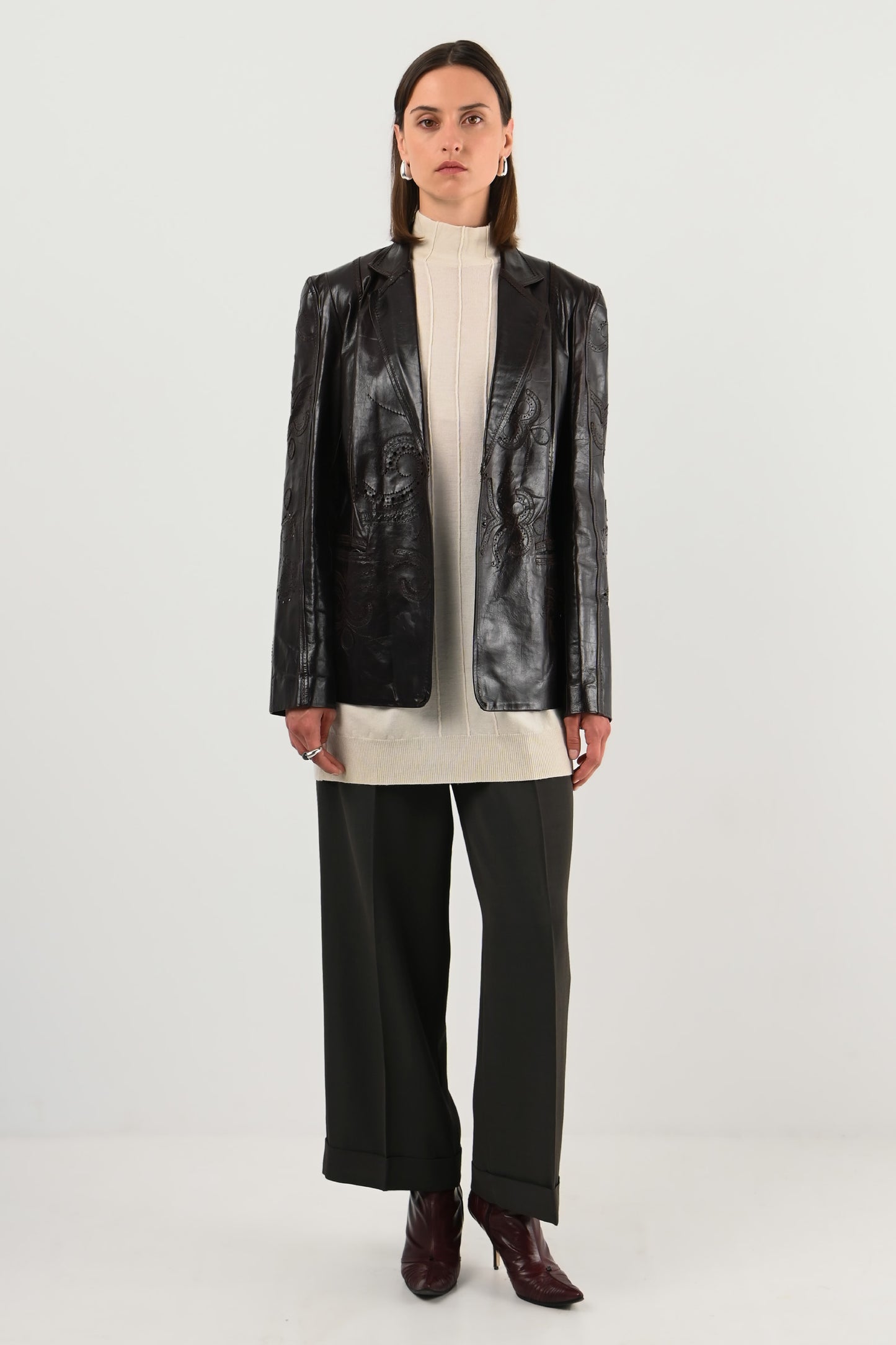 Kenzo Paris – Veste en cuir ajouré