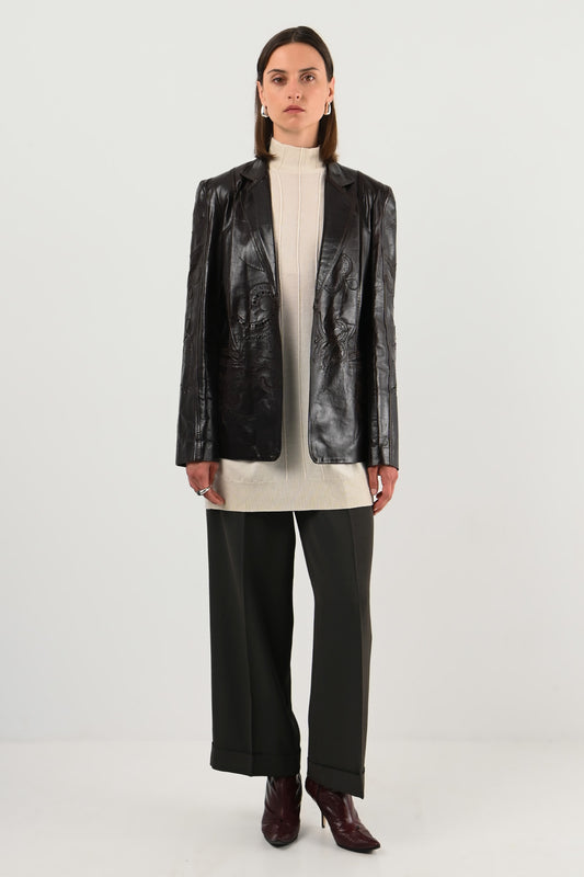 Kenzo Paris – Veste en cuir ajouré