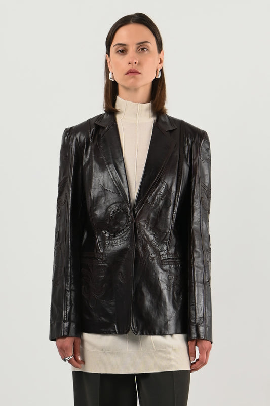 Kenzo Paris – Veste en cuir ajouré