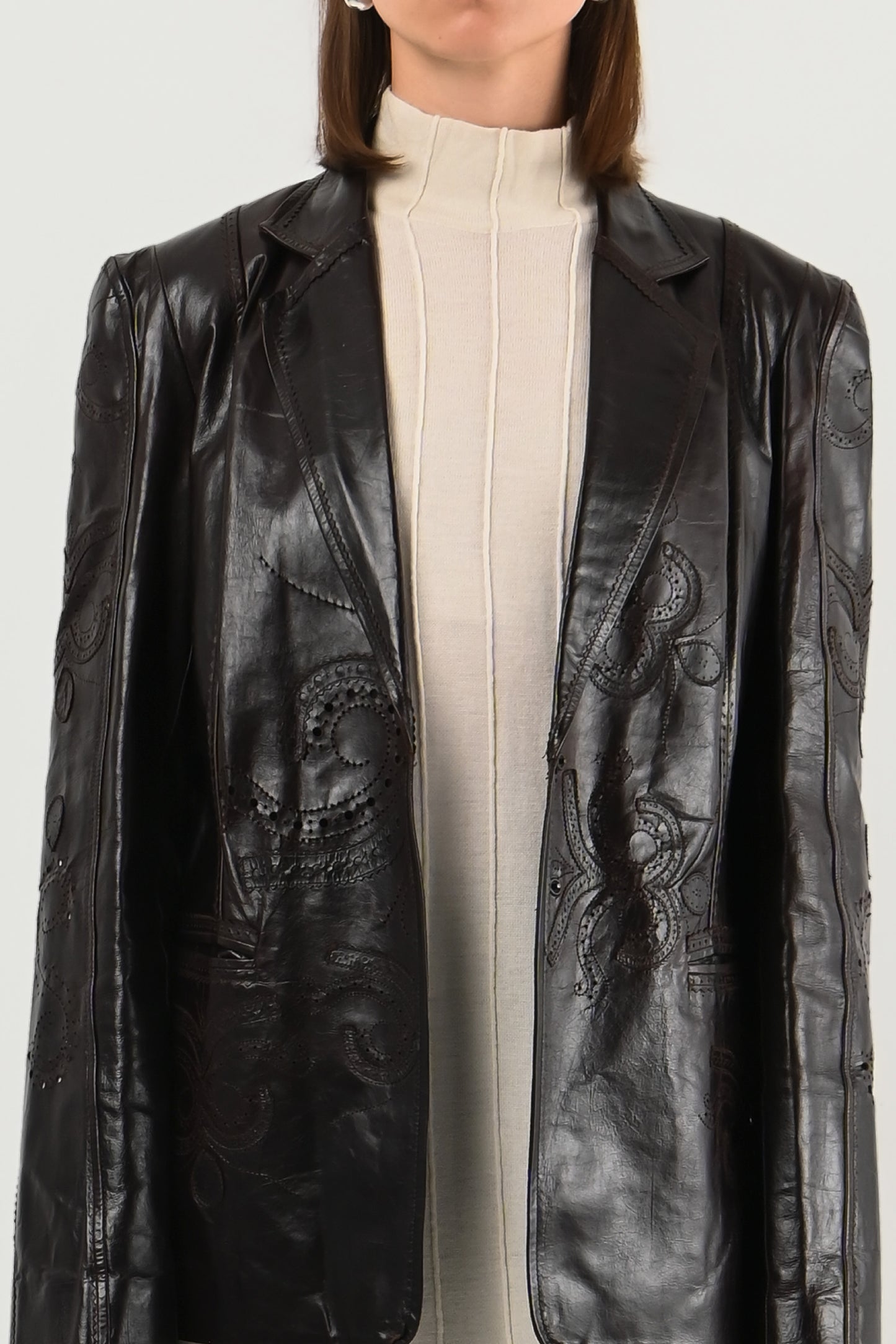 Kenzo Paris – Veste en cuir ajouré