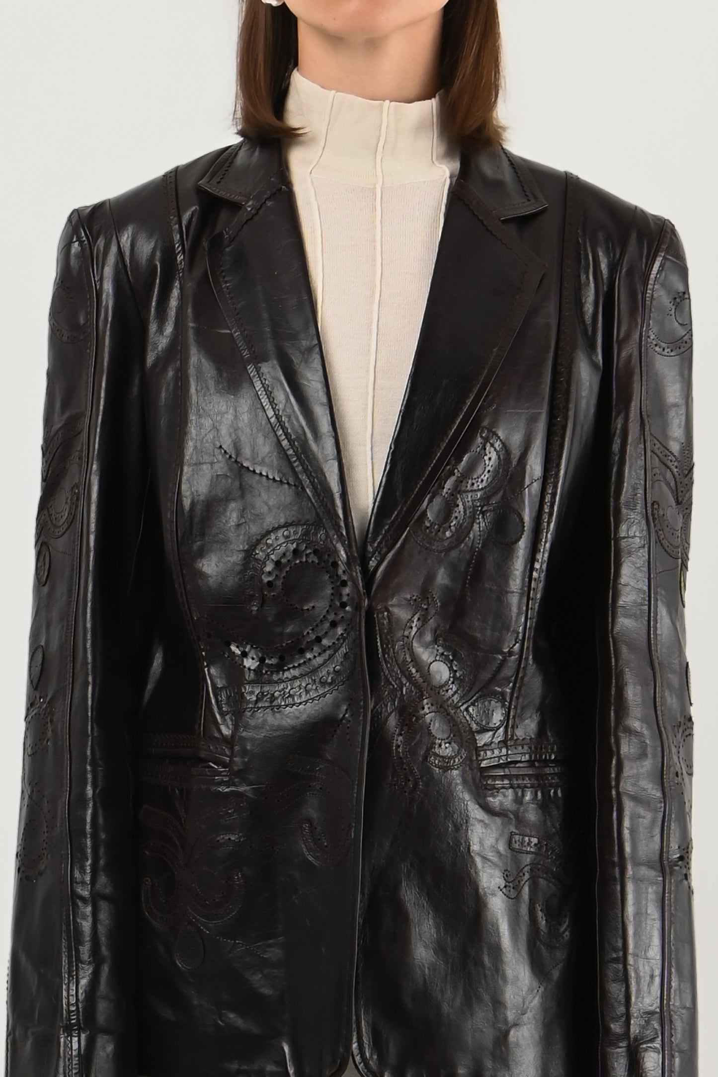 Kenzo Paris – Veste en cuir ajouré