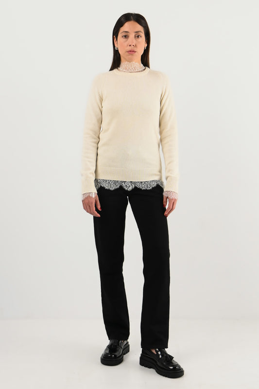 Saint Laurent – Pull en cachemire écru