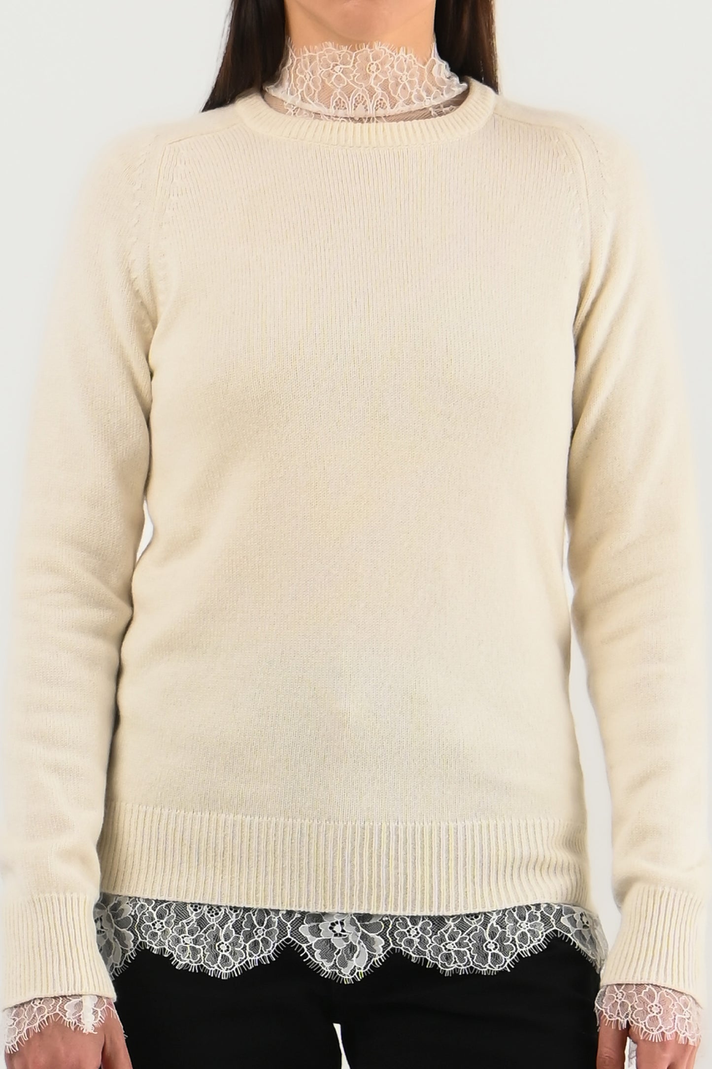 Saint Laurent – Pull en cachemire écru