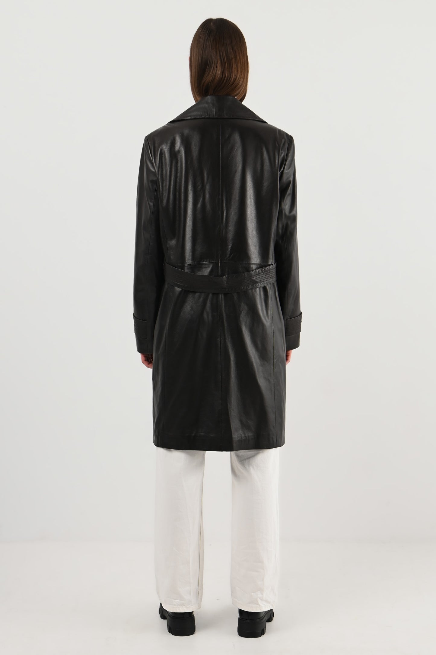Fabri Design – Manteau en cuir chocolat
