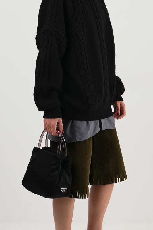 Prada – Mini tote en nylon noir