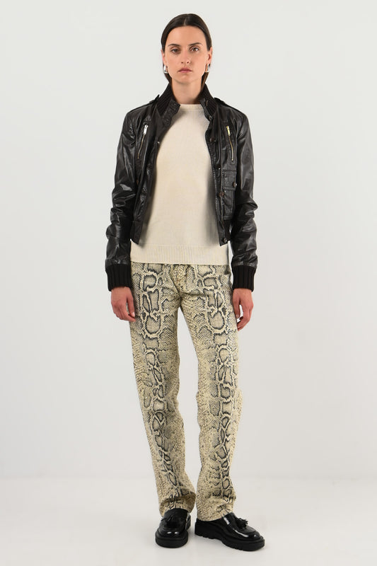 Gucci – Veste en cuir chocolat