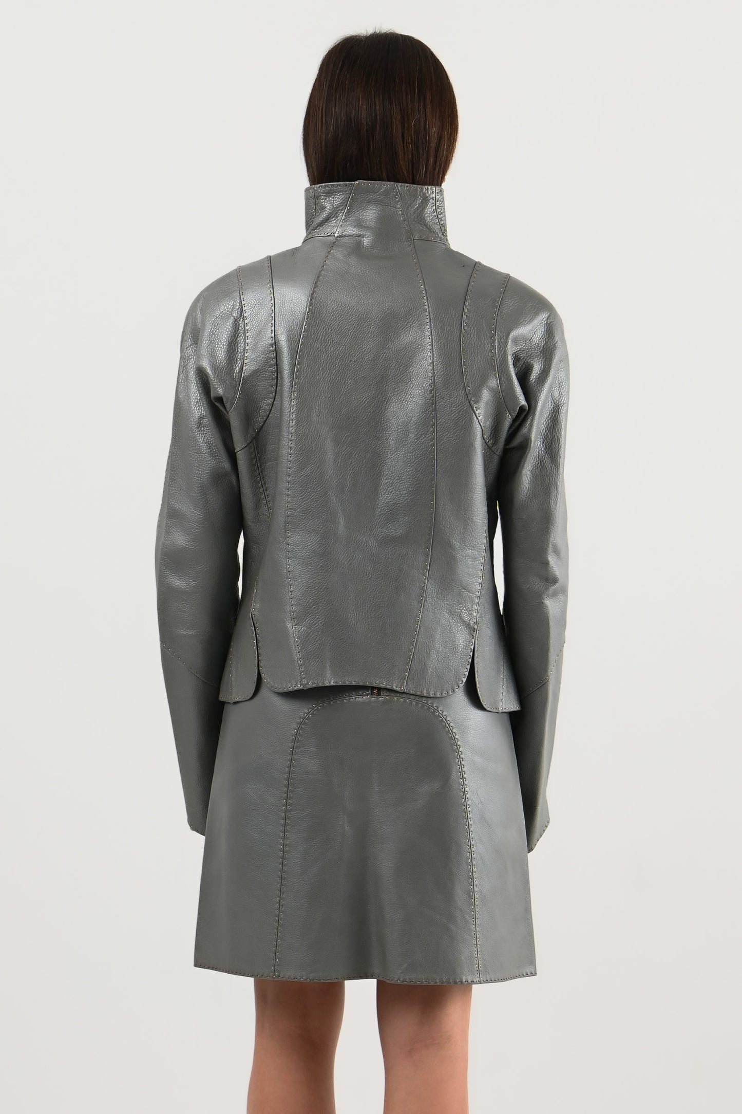 Fendi – Veste en cuir métallisé