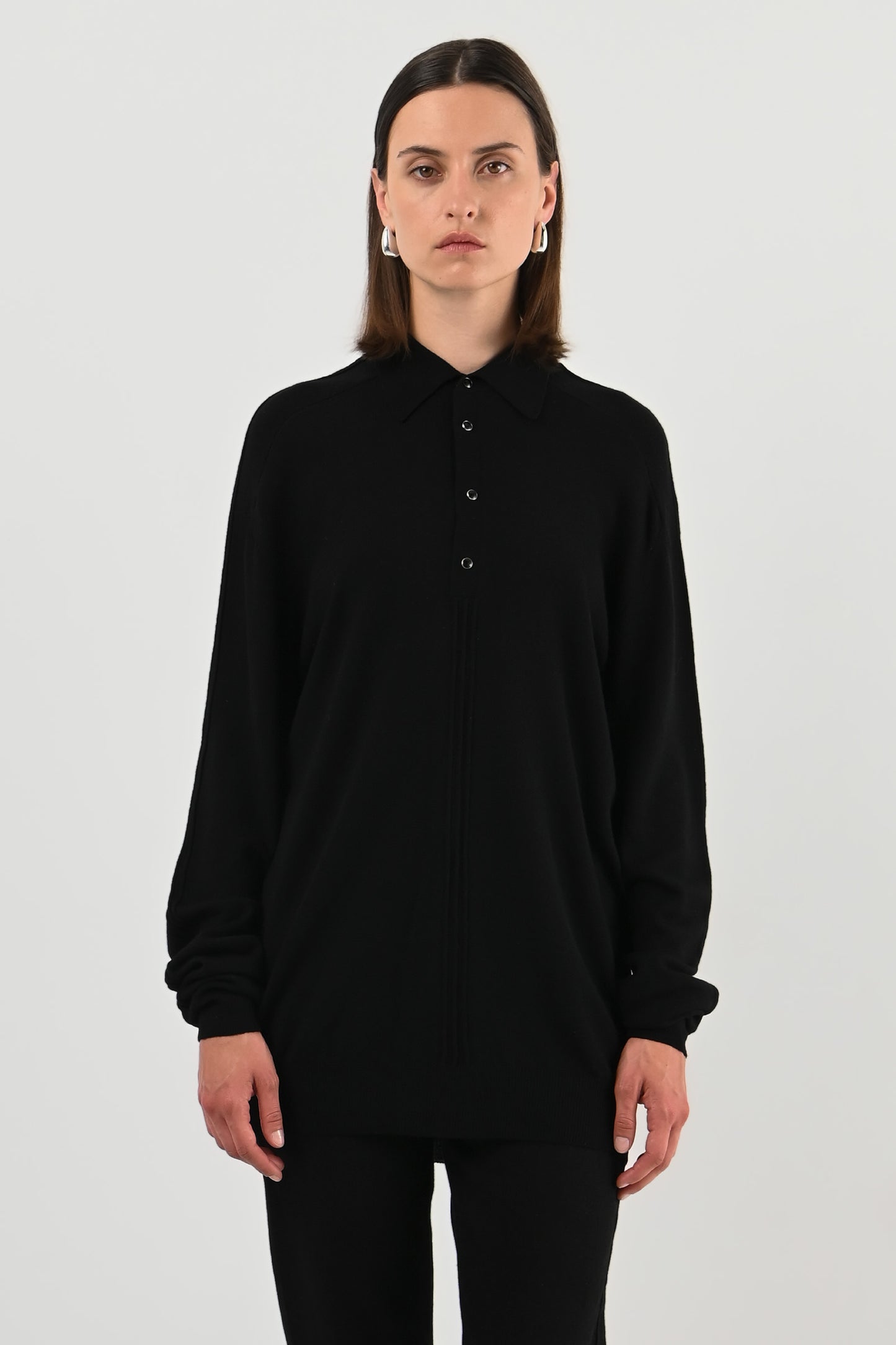 Mugler – Polo noir en laine