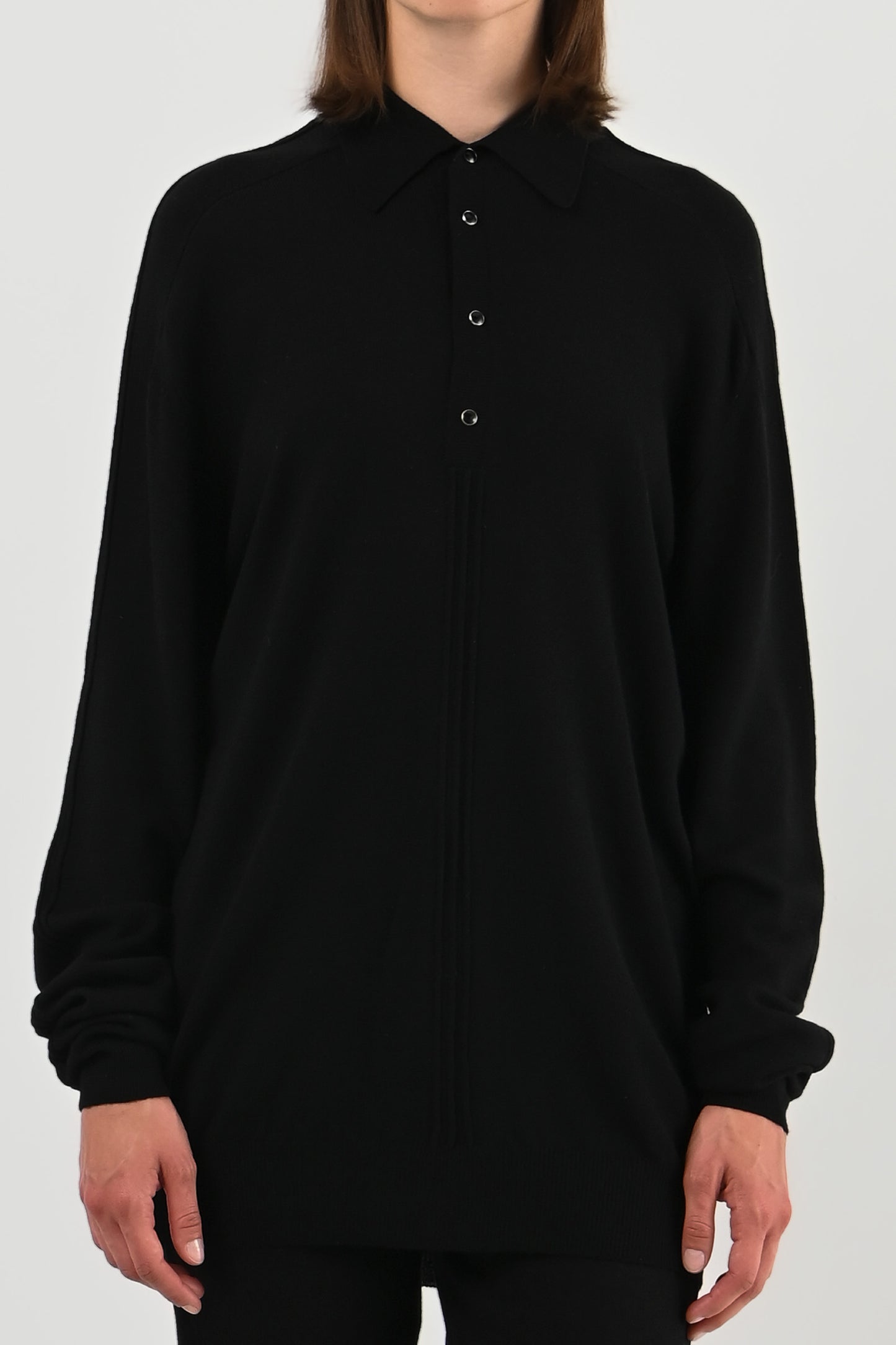Mugler – Polo noir en laine