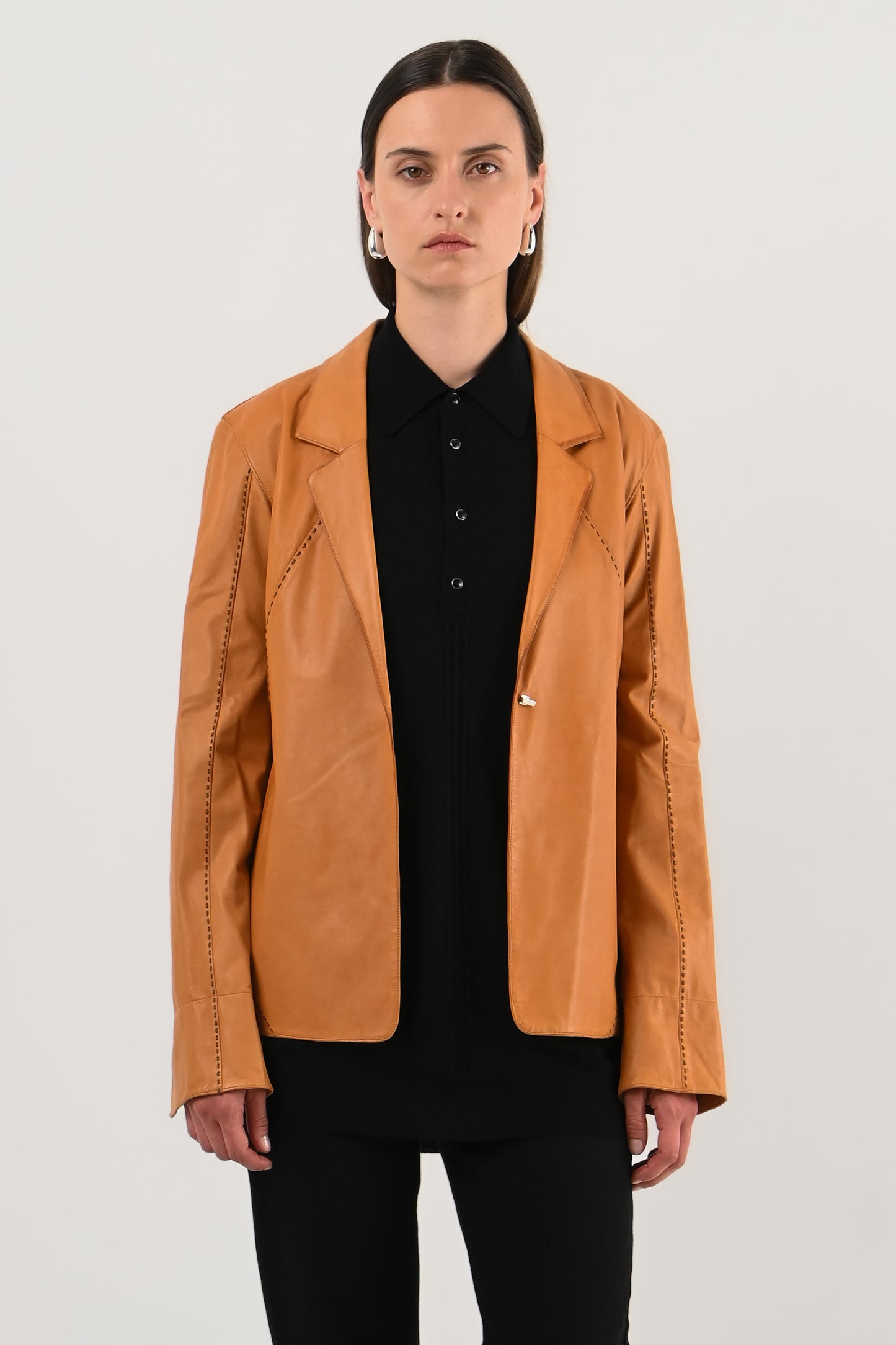 Fendi – Veste en cuir camel