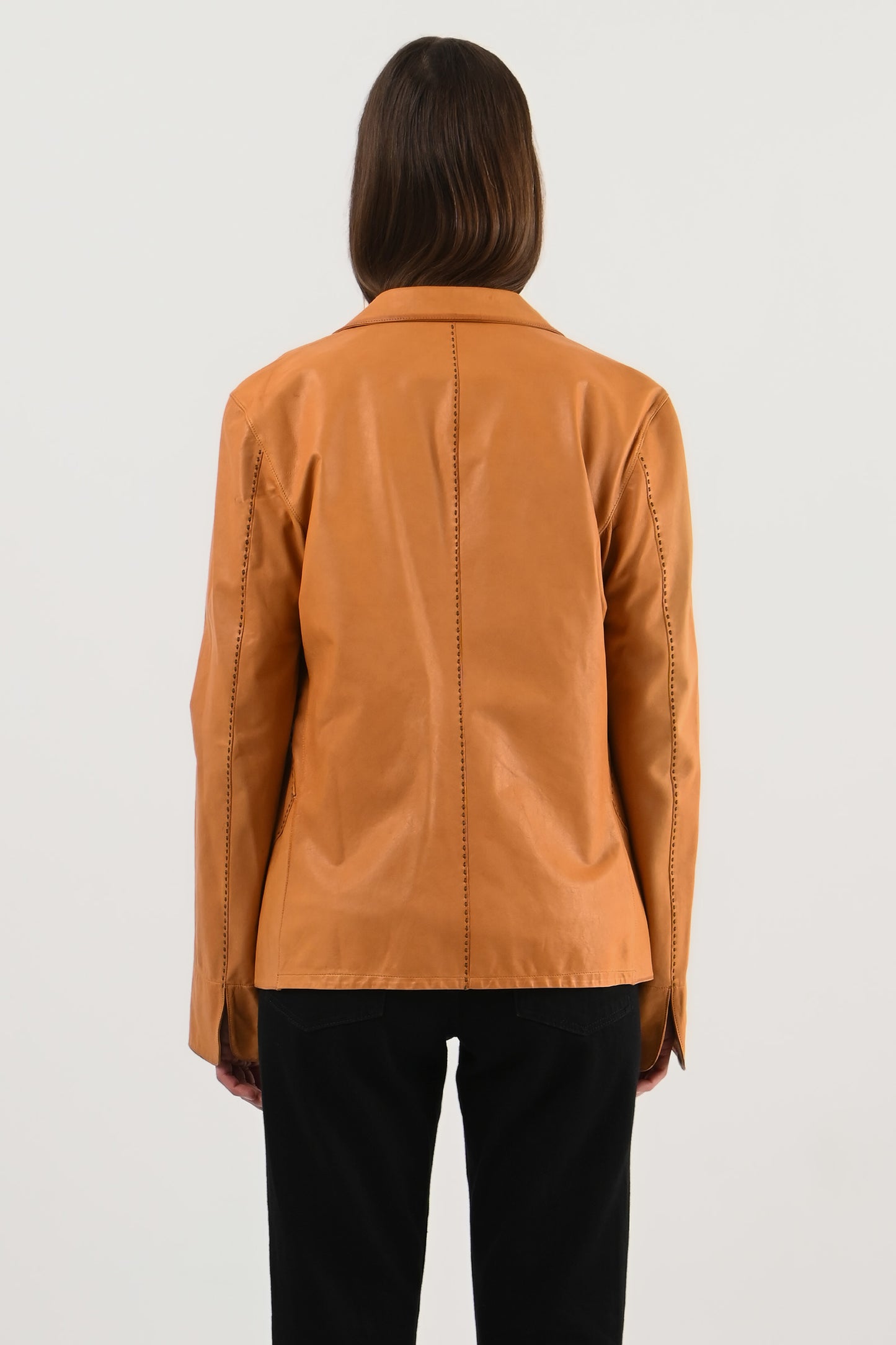 Fendi – Veste en cuir camel