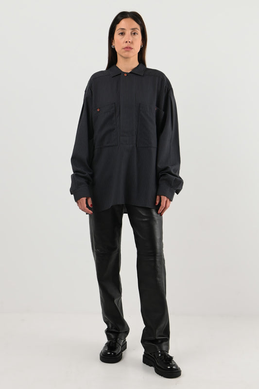 Claude Montana – Chemise en laine rayée