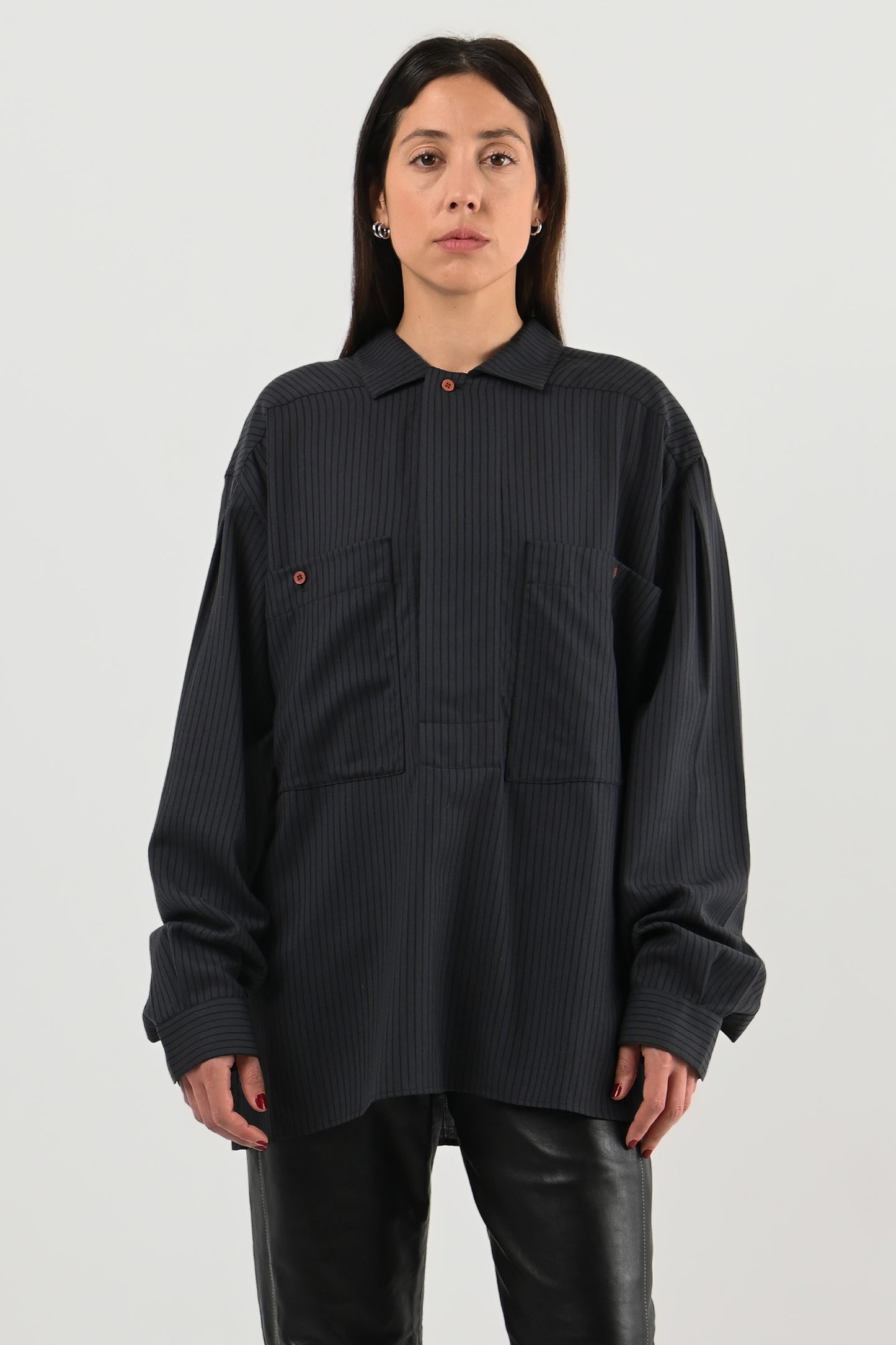 Claude Montana – Chemise en laine rayée