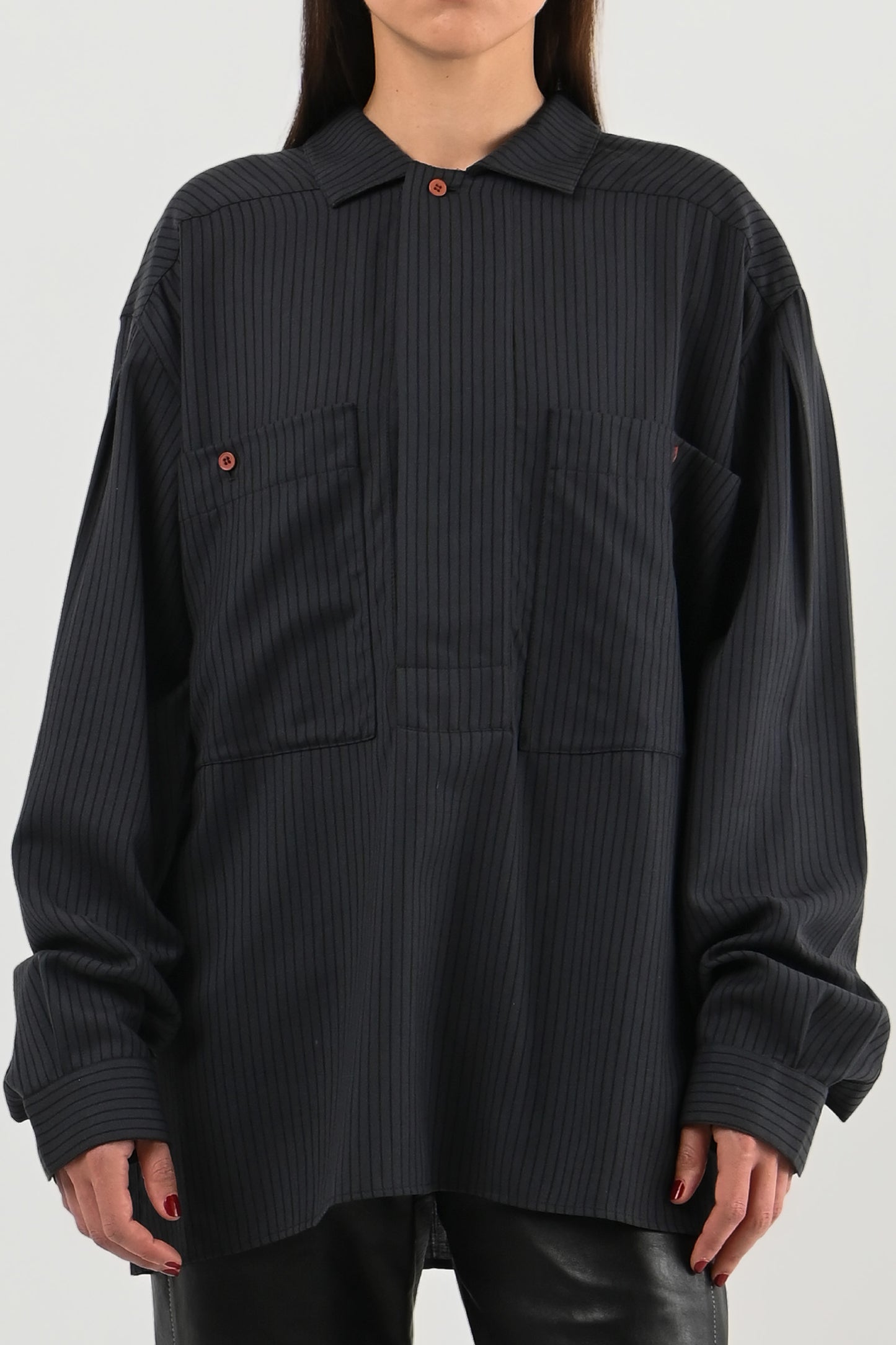 Claude Montana – Chemise en laine rayée