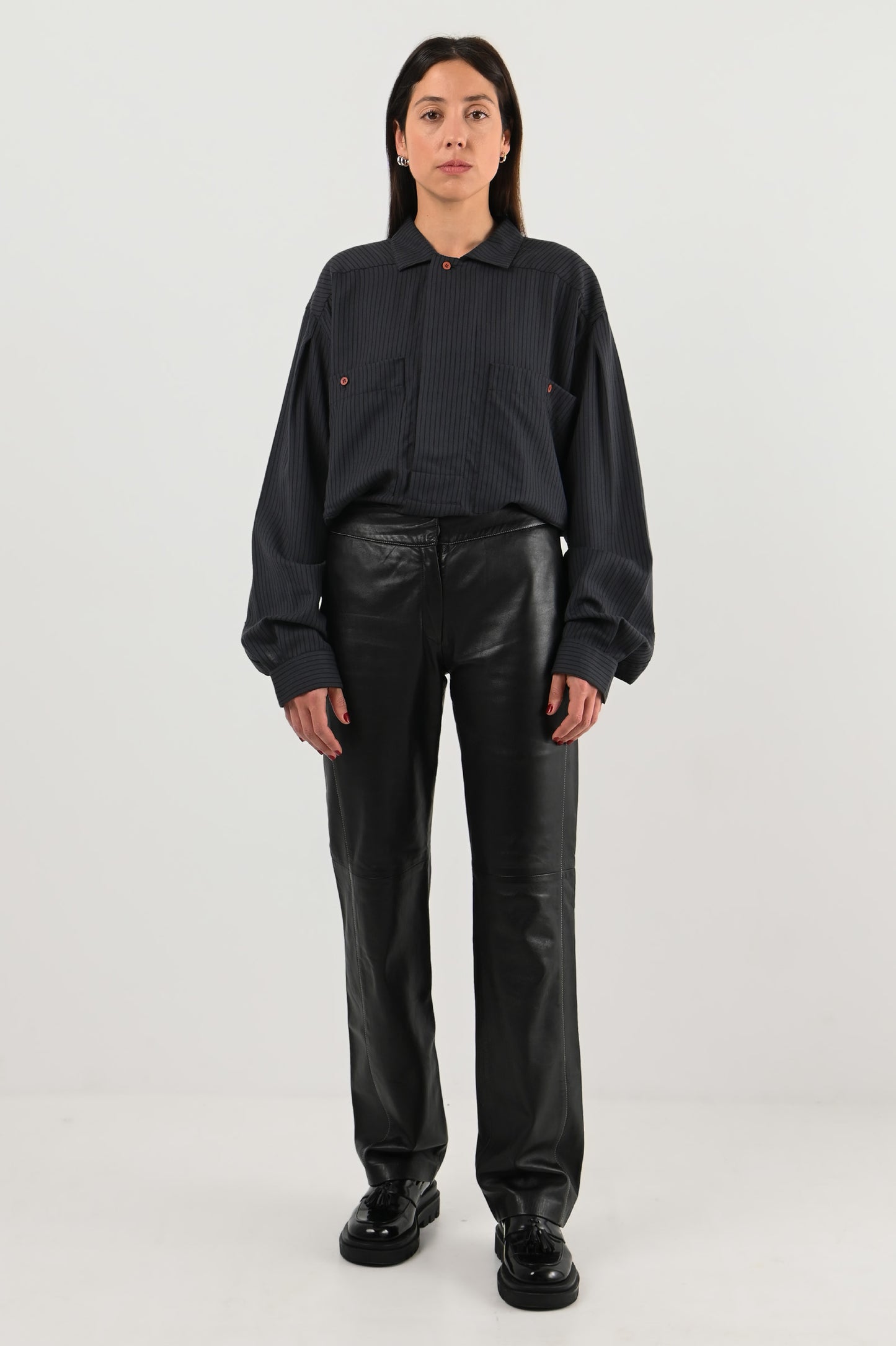 Kenzo Jungle – Pantalon en cuir noir