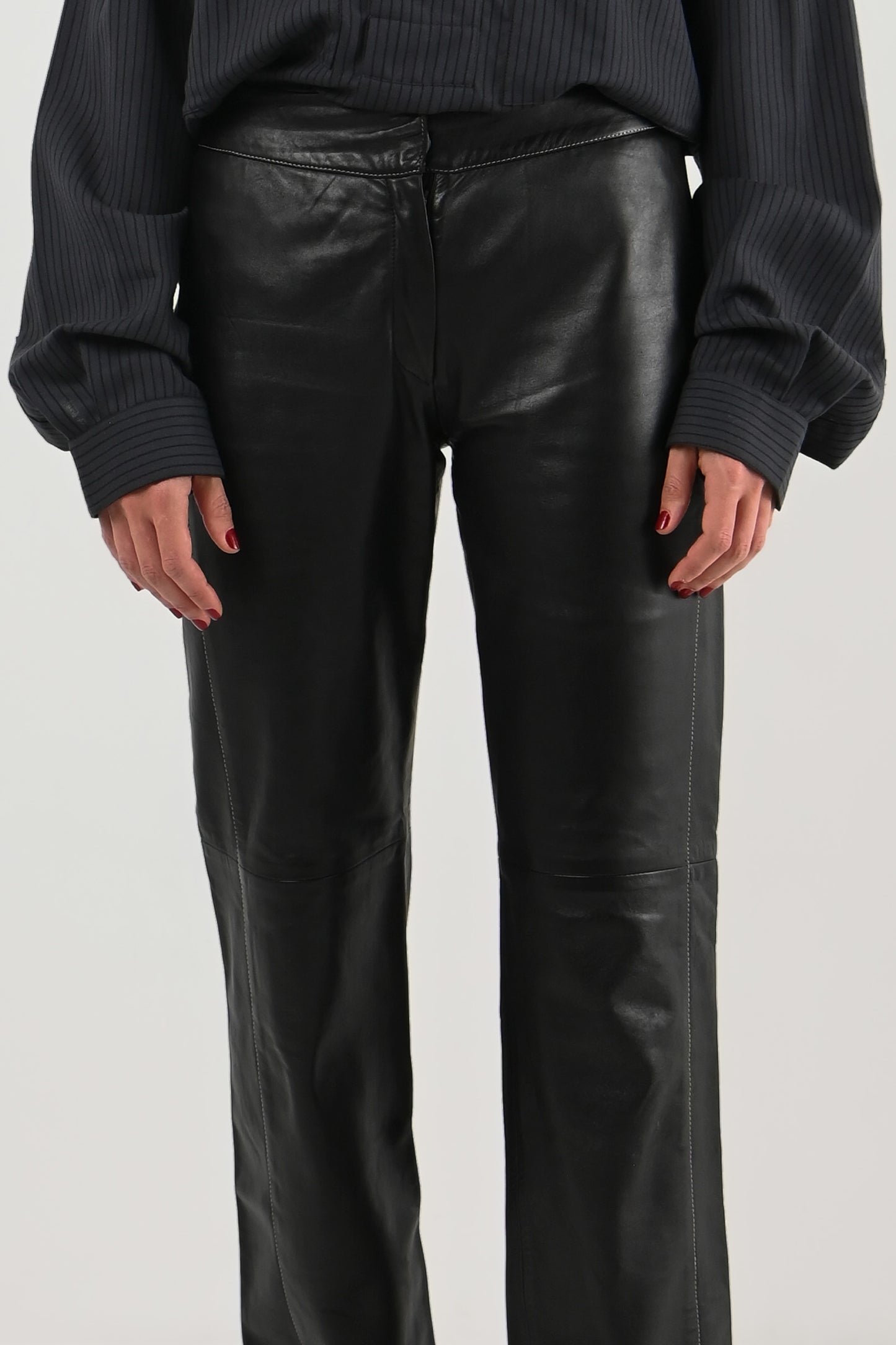 Kenzo Jungle – Pantalon en cuir noir