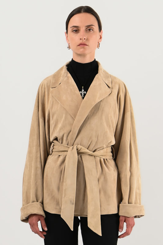Ralph Lauren – Veste en daim ceinturée