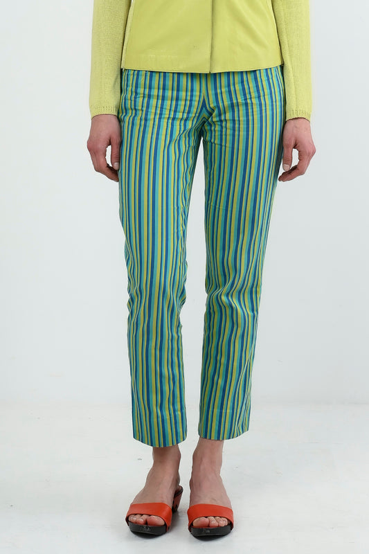 Vintage - Pantalon rayé ajusté